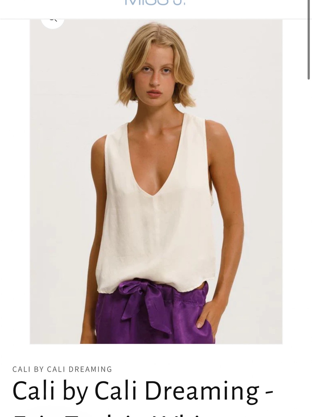 Cali by Cali Dreaming Cream V-Neck Tank Top